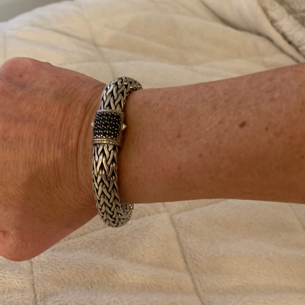 John hardy black sapphire bracelet 925 sterling silver pre owned